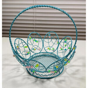 Hobby Lobby Small Beaded Eggs Metal Basket